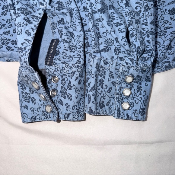 Royal Robbins Navy Snap-Up Shirt ditsy paisley pattern - Picture 8 of 8